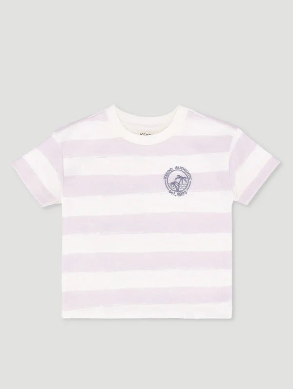 Keedo Baby Boys Stripe Logo Tee -Grey