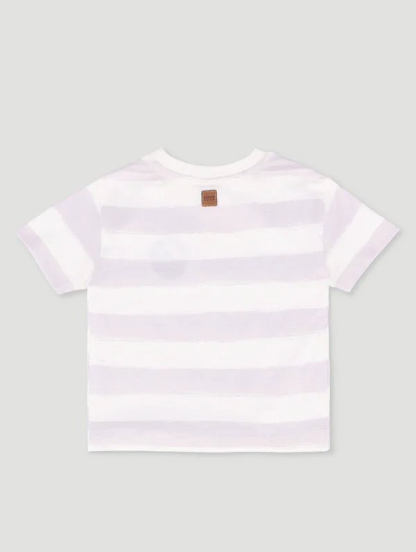Keedo Baby Boys Stripe Logo Tee -Grey