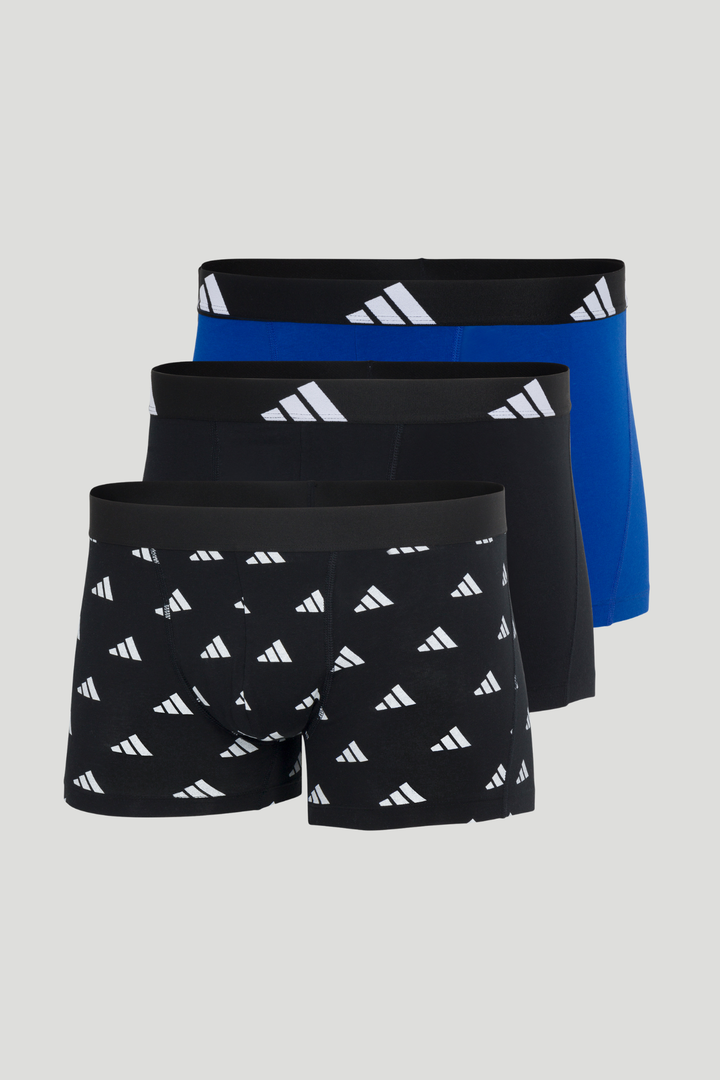 3 Pack Active Flex Cotton Trunk - Black/Blue