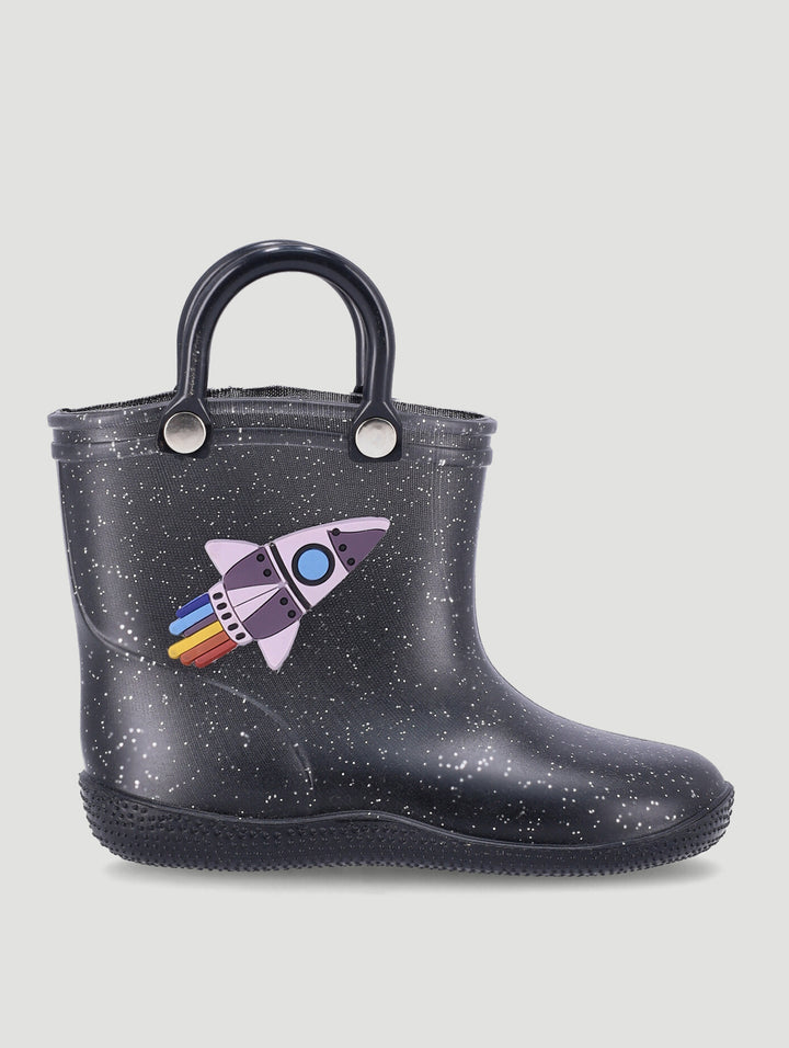 Baby Boys Space Print Gum Boot - Navy