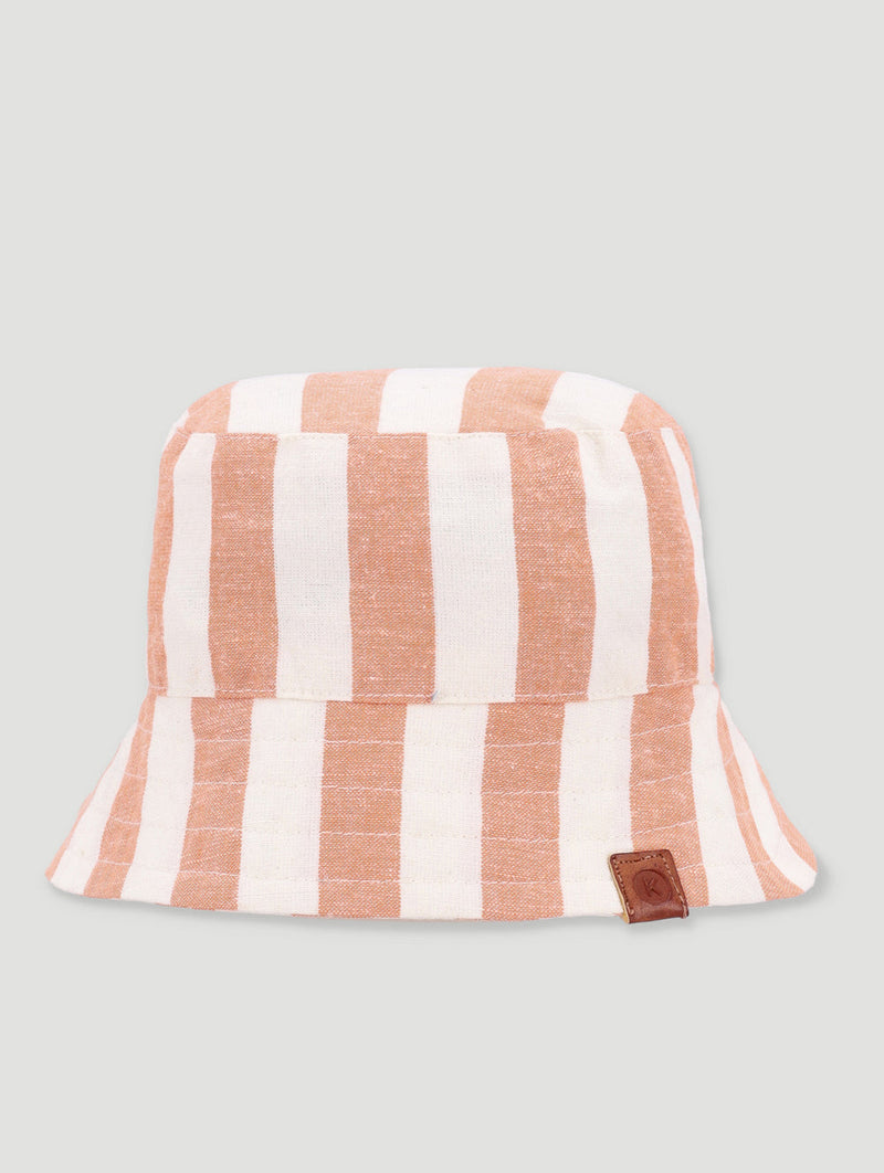 Keedo Classic Stripe Bucket Hat - Coral