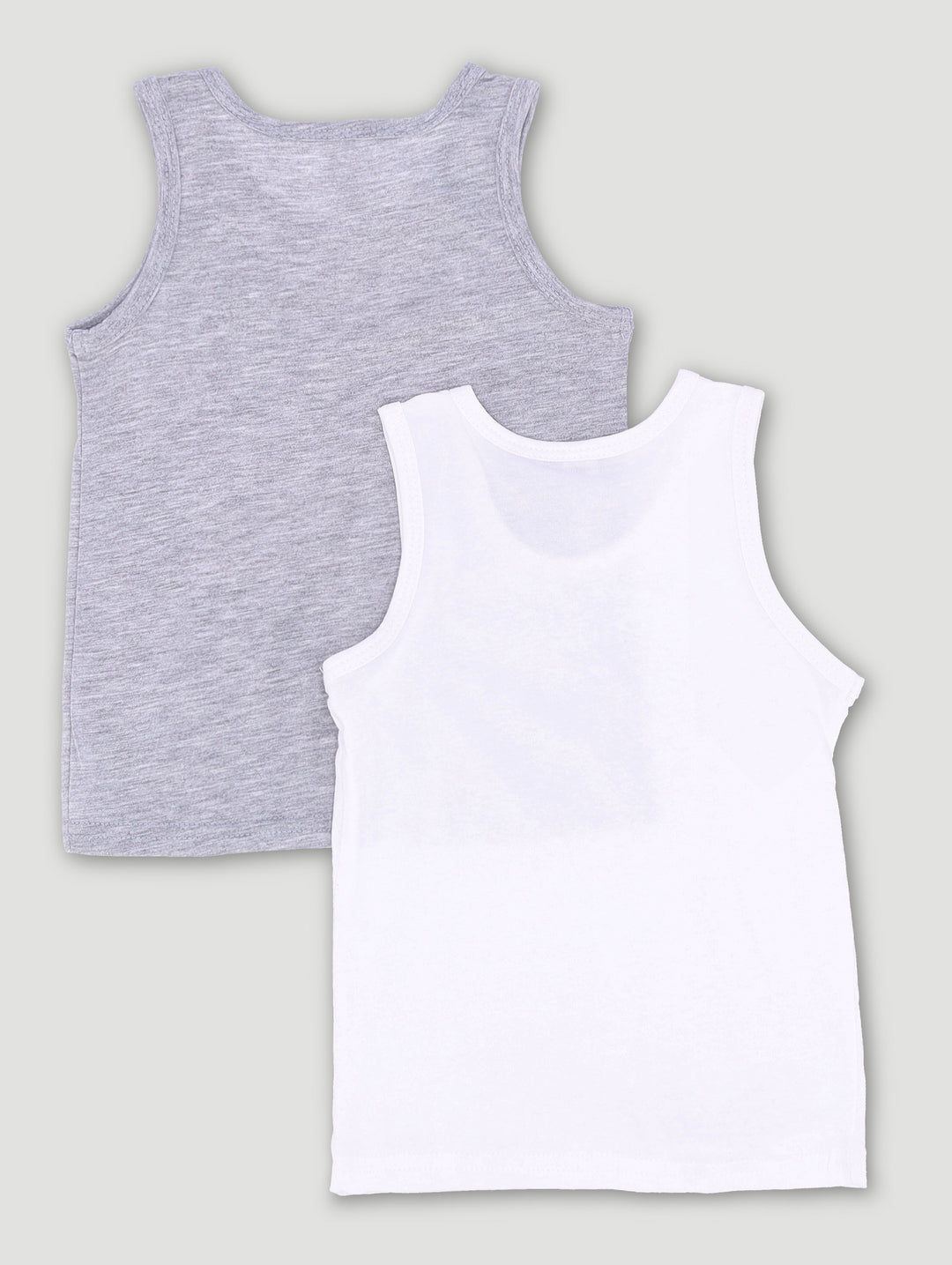 Pre-Boys 2 Pack Sleeveless Vests - Grey/White