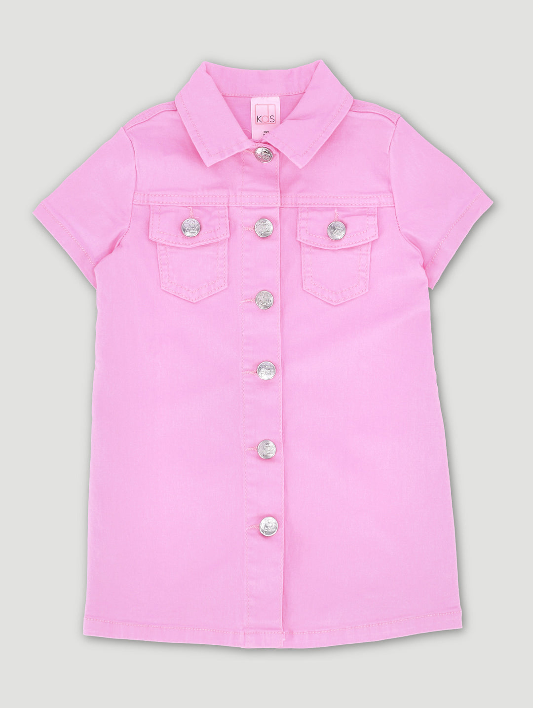 Pre-Girls Twill Shirt Dress - Pink