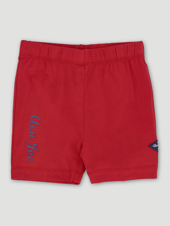 Pre-Girls Cotton Lycra Short Tights - Red