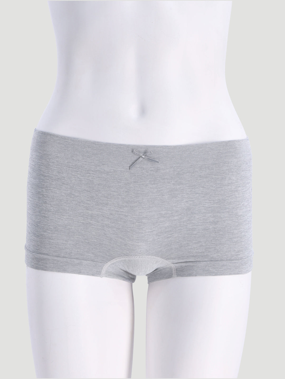 3 Pack Seamless Boyleg Panties - White/Grey Melange/Black