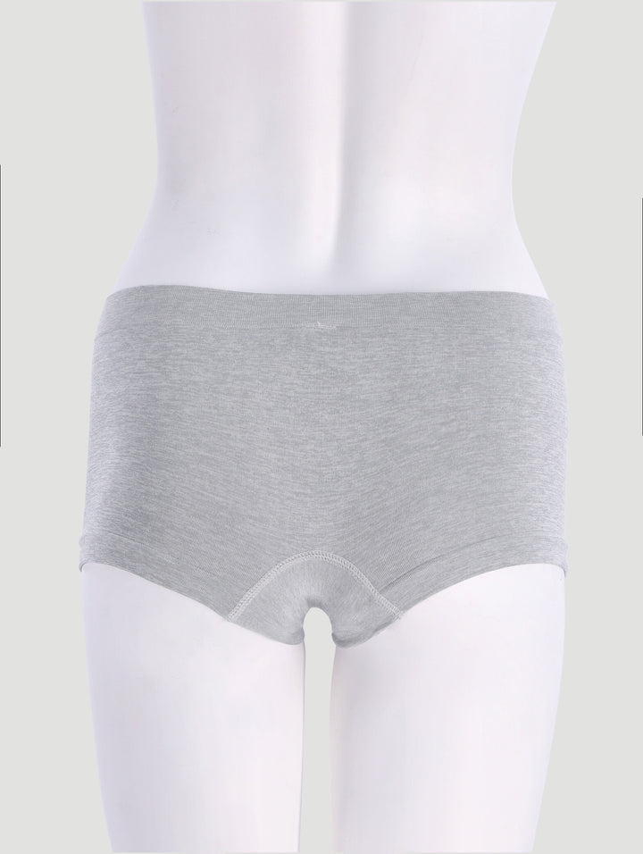 3 Pack Seamless Boyleg Panties - White/Grey Melange/Black
