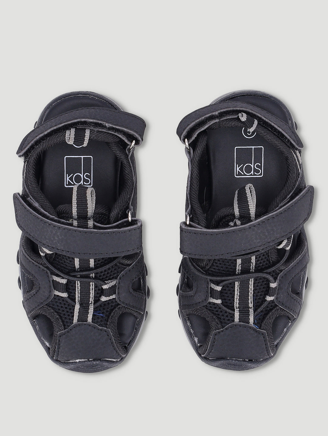 Boys Closed Toe Sandal - Black/Grey