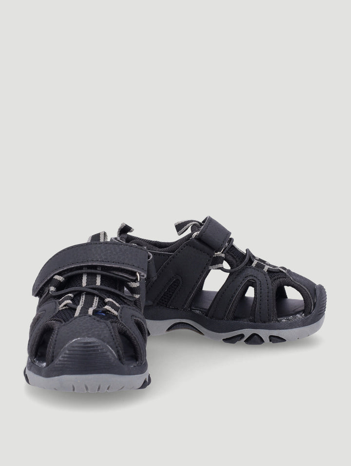 Boys Closed Toe Sandal - Black/Grey