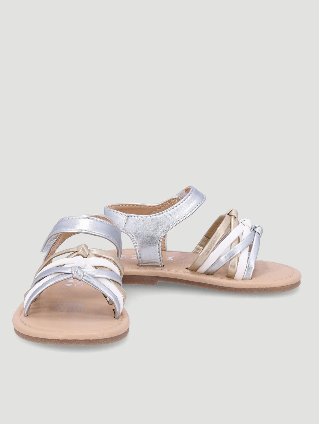 Keedo Girls Metallic Multi Strap Sandal - Silver