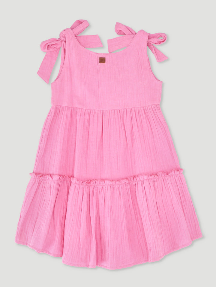 Keedo Girls Tiered Fashion Dress - Pink