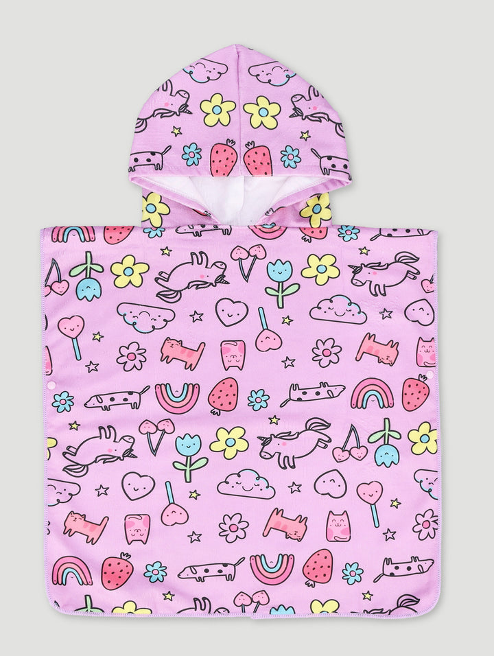 Pre-Girls Floral Beach Hooded Towel