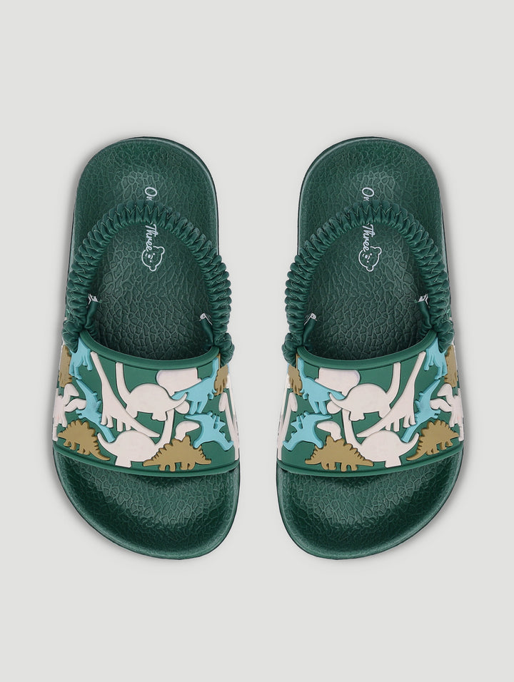 Baby Boys Dino Slide Slip On - Green