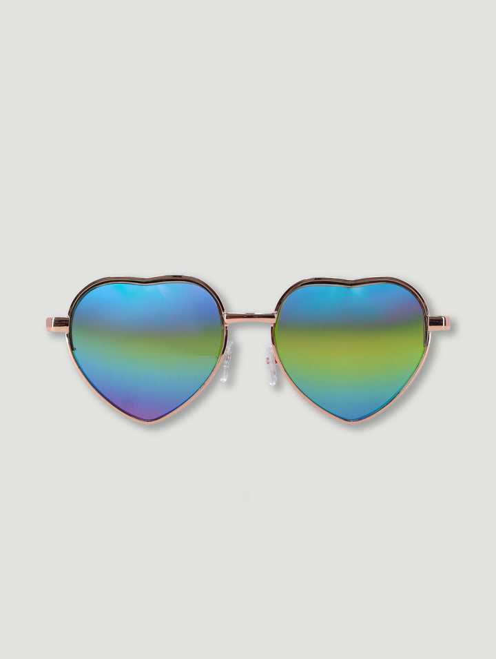 Pre-Girls Heart Shaped Aviator Sunglasses - Lilac