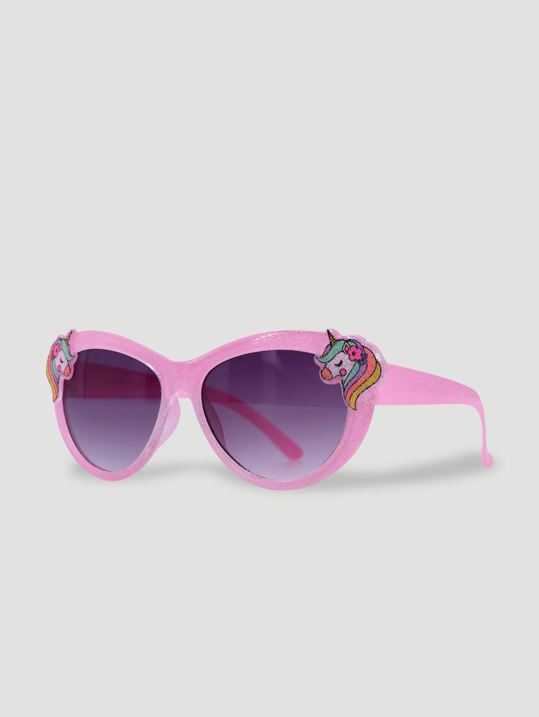 Pre-Girls Unicorn Glitter Oval Sunnies - Pink