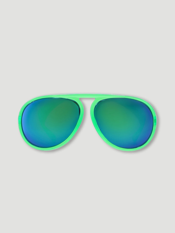Pre-Boys Green Plastic Aviator Sunglasses - Green