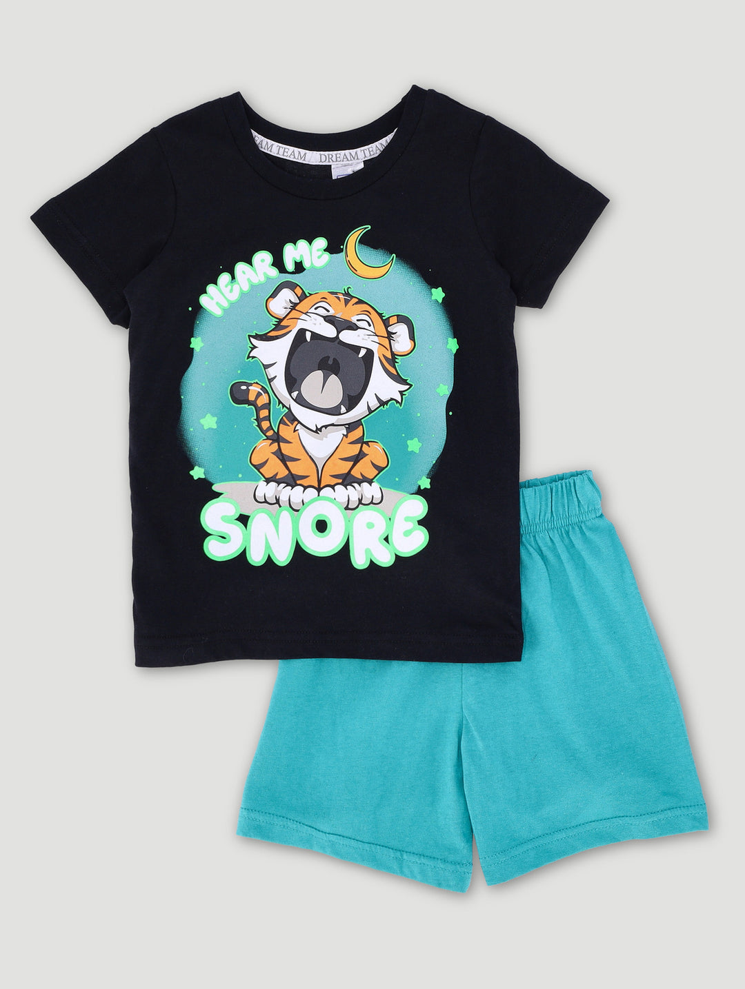 Pre-Boys Glow In The Dark Tiger Sleep Set - Green