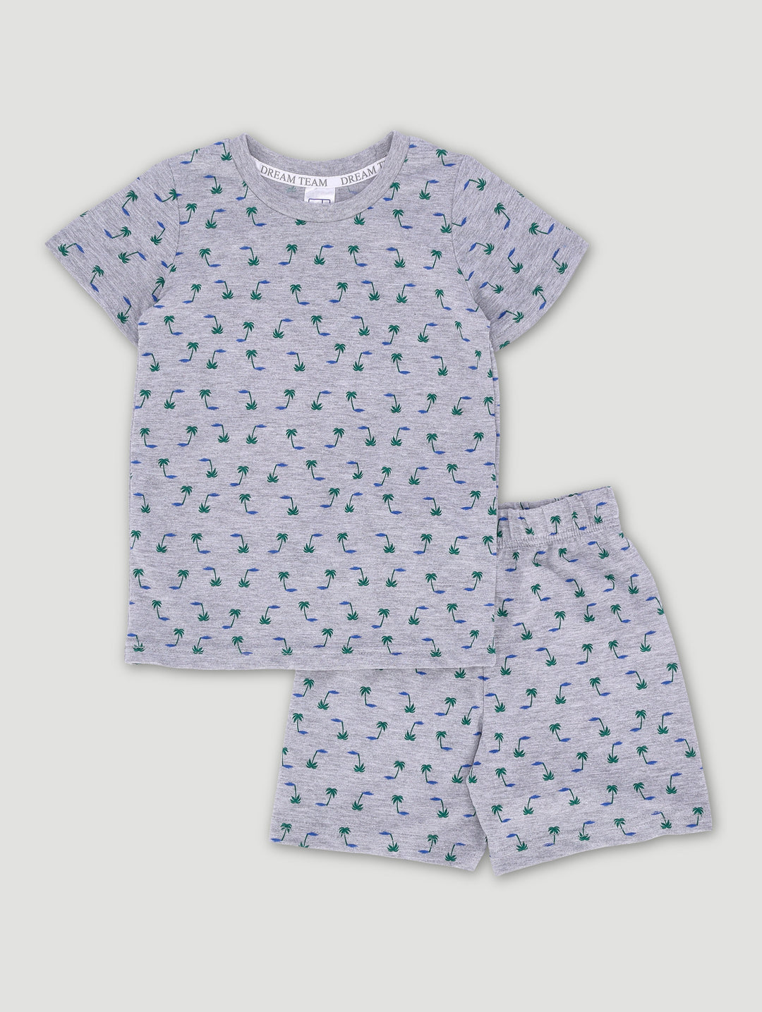 Pre-Boys Palm Tree Print Sleep Set - Grey