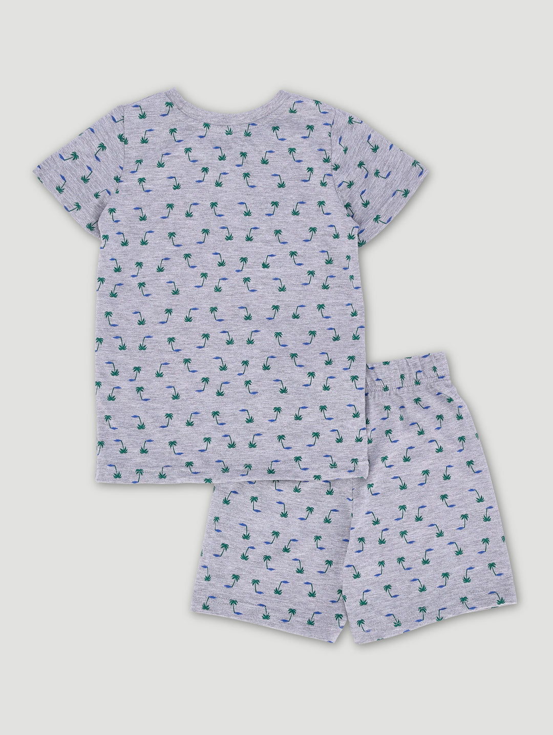 Pre-Boys Palm Tree Print Sleep Set - Grey