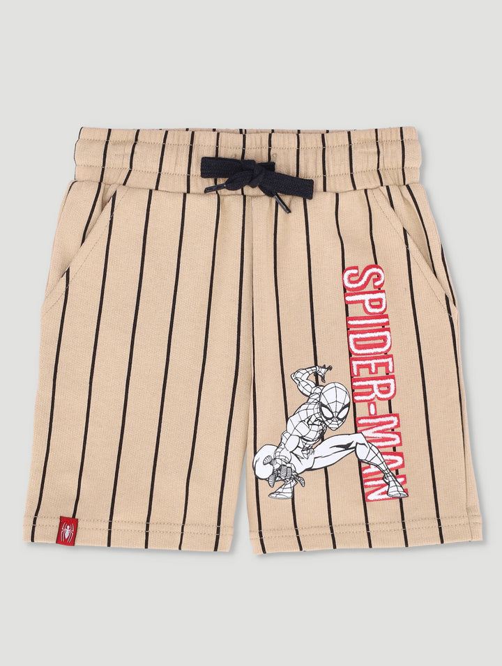 Pre-Boys Spiderman Stripe Short - Stone