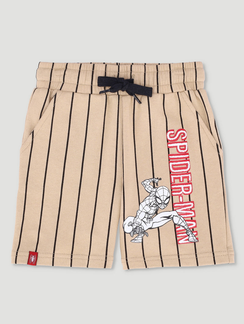 Pre-Boys Spiderman Stripe Short - Stone
