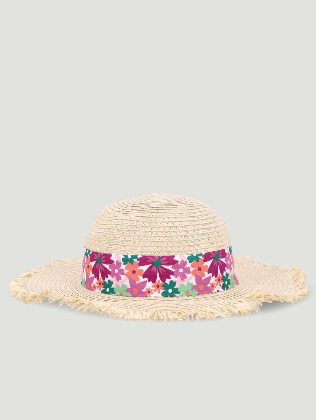 Pre-Girls Bow Frayed Sunhat - Natural