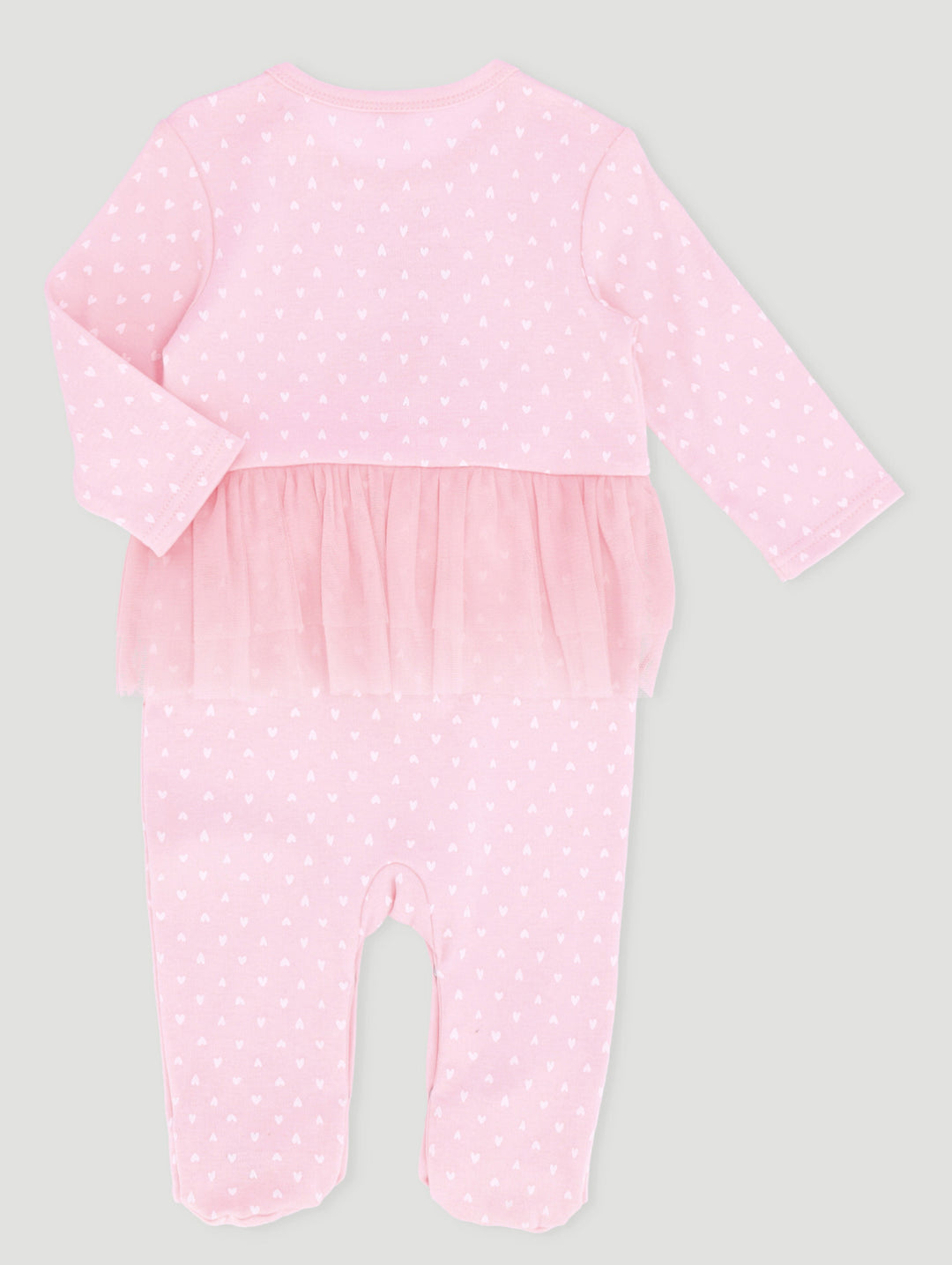 Baby Girls Heart Tulle Sleepsuit Pink