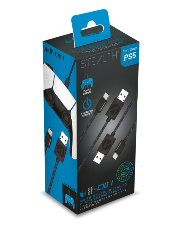 SP-C10 V PS5 Twin Play Charge Cables 2 x 3m