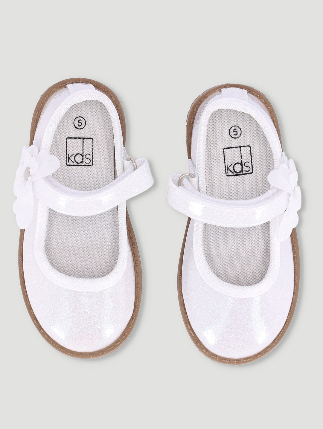 Pre-Girls Comfort Pump - White Glitter