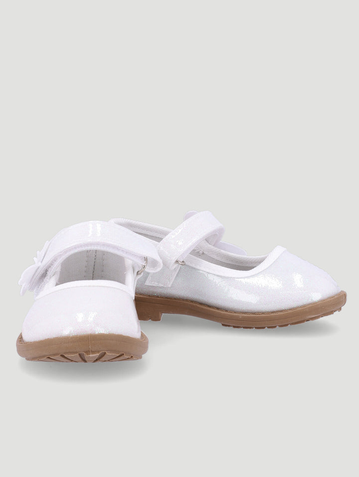 Pre-Girls Comfort Pump - White Glitter