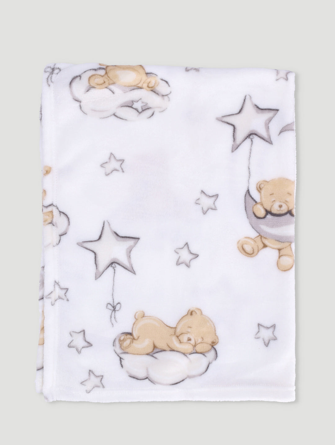 Star Cloud Bear Blanket Unisex - White