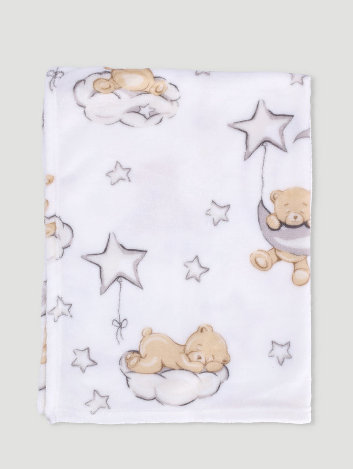Star Cloud Bear Blanket Unisex - White