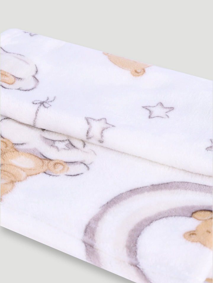 Star Cloud Bear Blanket Unisex - White