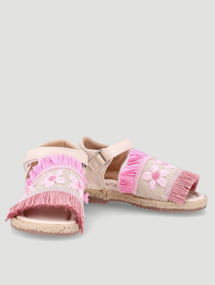 Keedo Girls Straw Sandal - Pink
