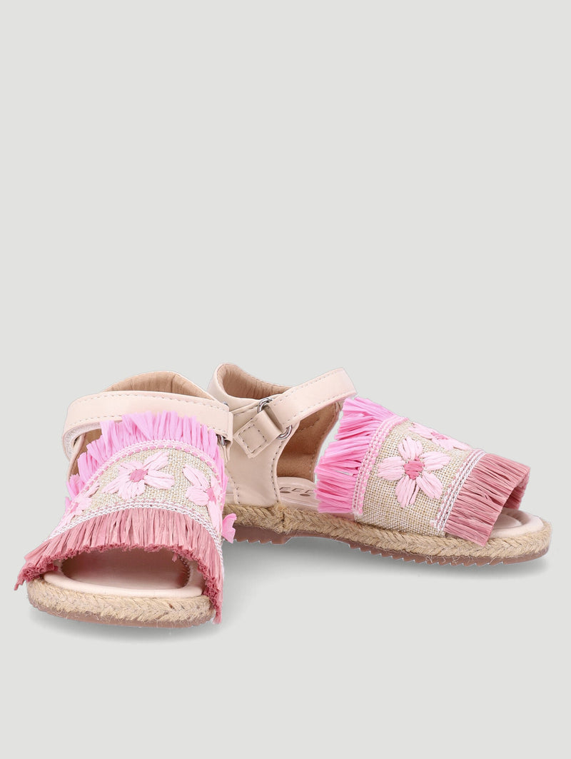 Keedo Girls Straw Sandal - Pink