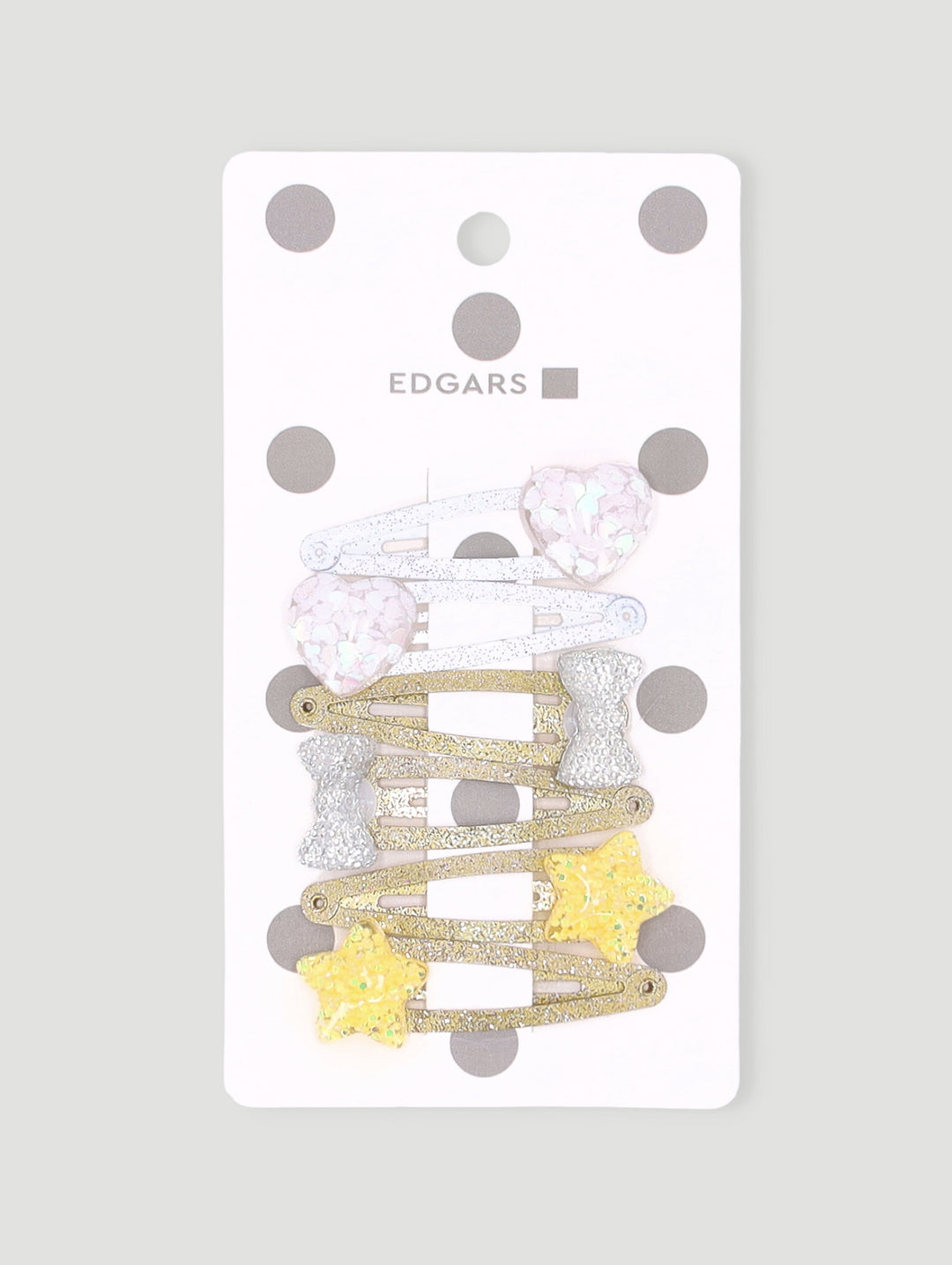 Pre-Girls Glitter Stars Christmas Clips - Gold
