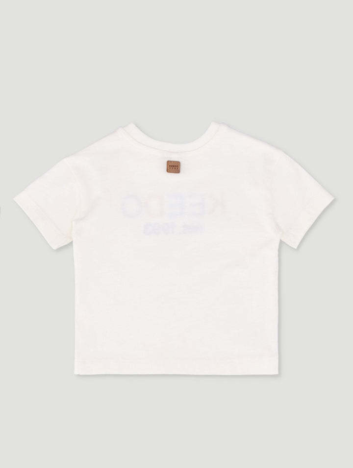 Keedo Unisex Baby Marshmallow Logo Tee - White