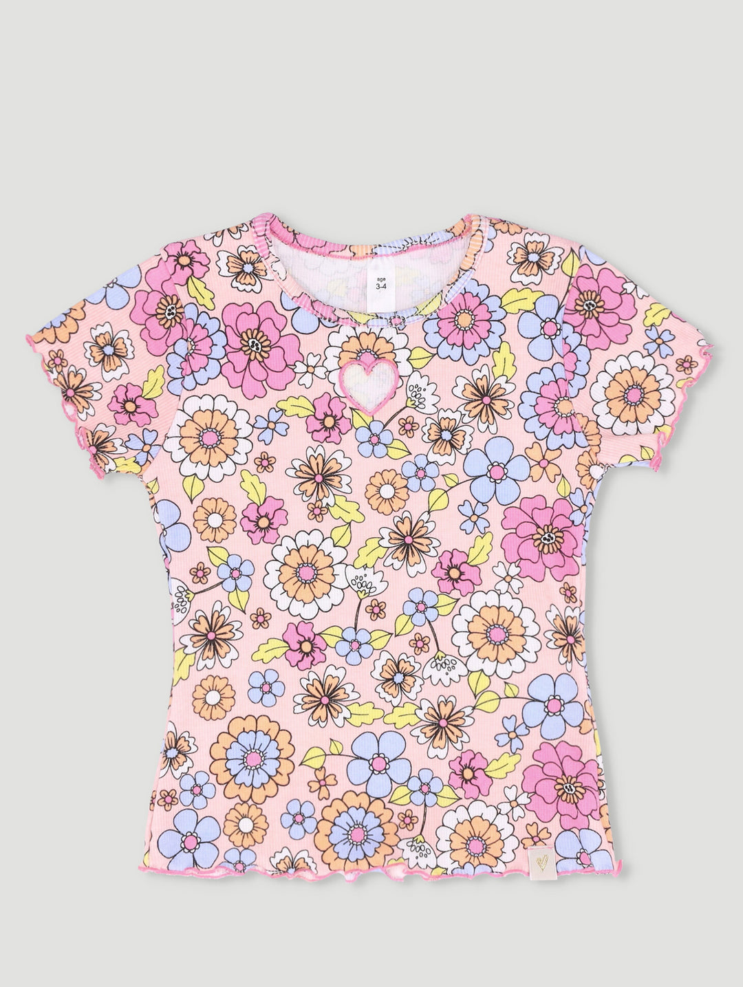 Pre-Girls Heart Cutout Rib Top