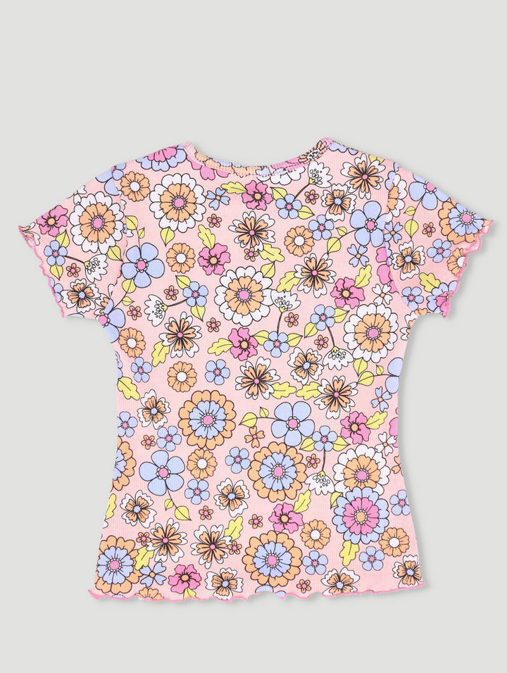 Pre-Girls Heart Cutout Rib Top