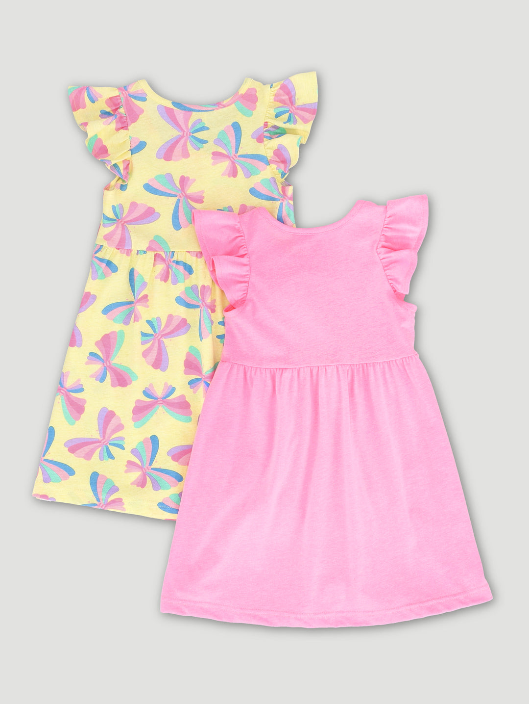 Pre-Girls 2 Pack Butterfly Skater Dress - Yellow