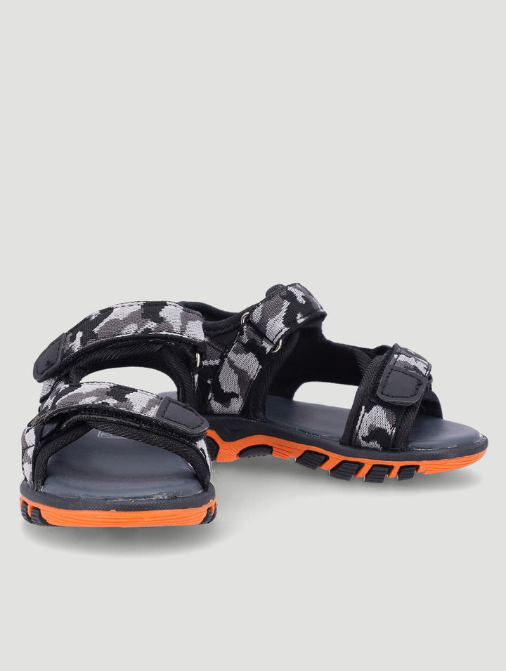 Pre-Boys Camo Open Toe Sandal - Charcoal
