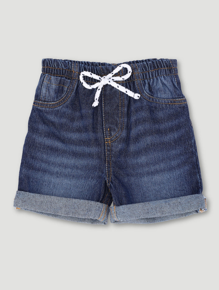 Baby Boys Acid Wash Denim Short - Blue