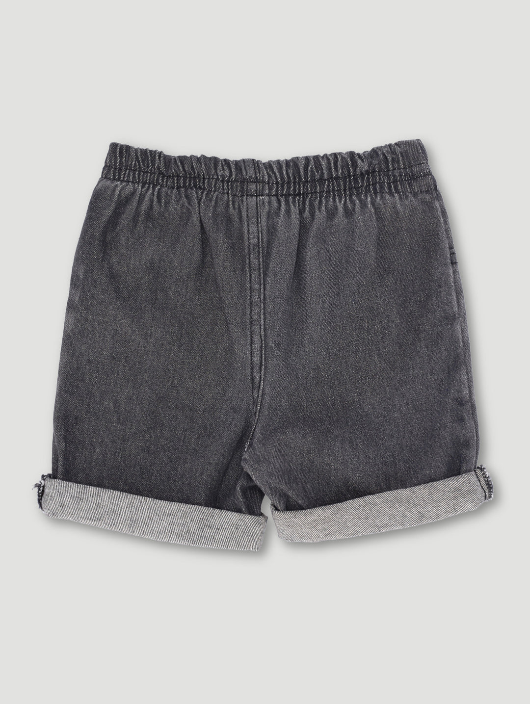 Baby Boys Black Acid Denim Short - Grey