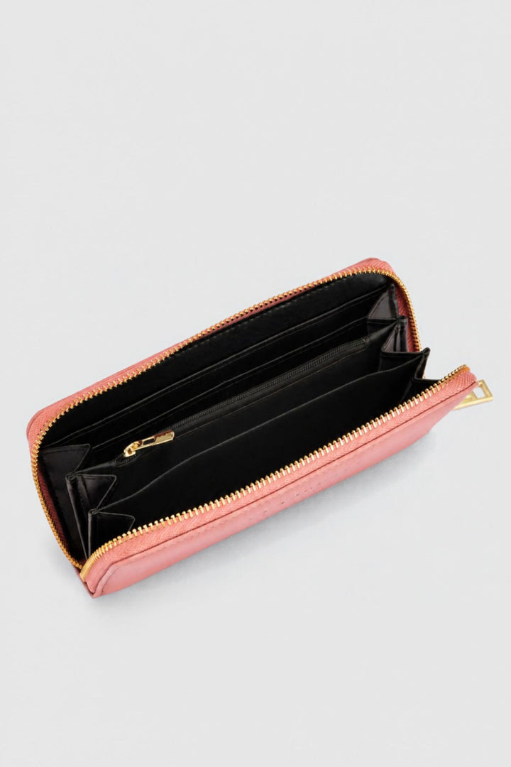 Meryl Smooth Zip Around Purse - Dusty Pink