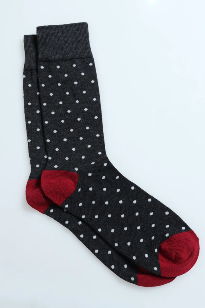 Dotted Single Socks - Dark Grey