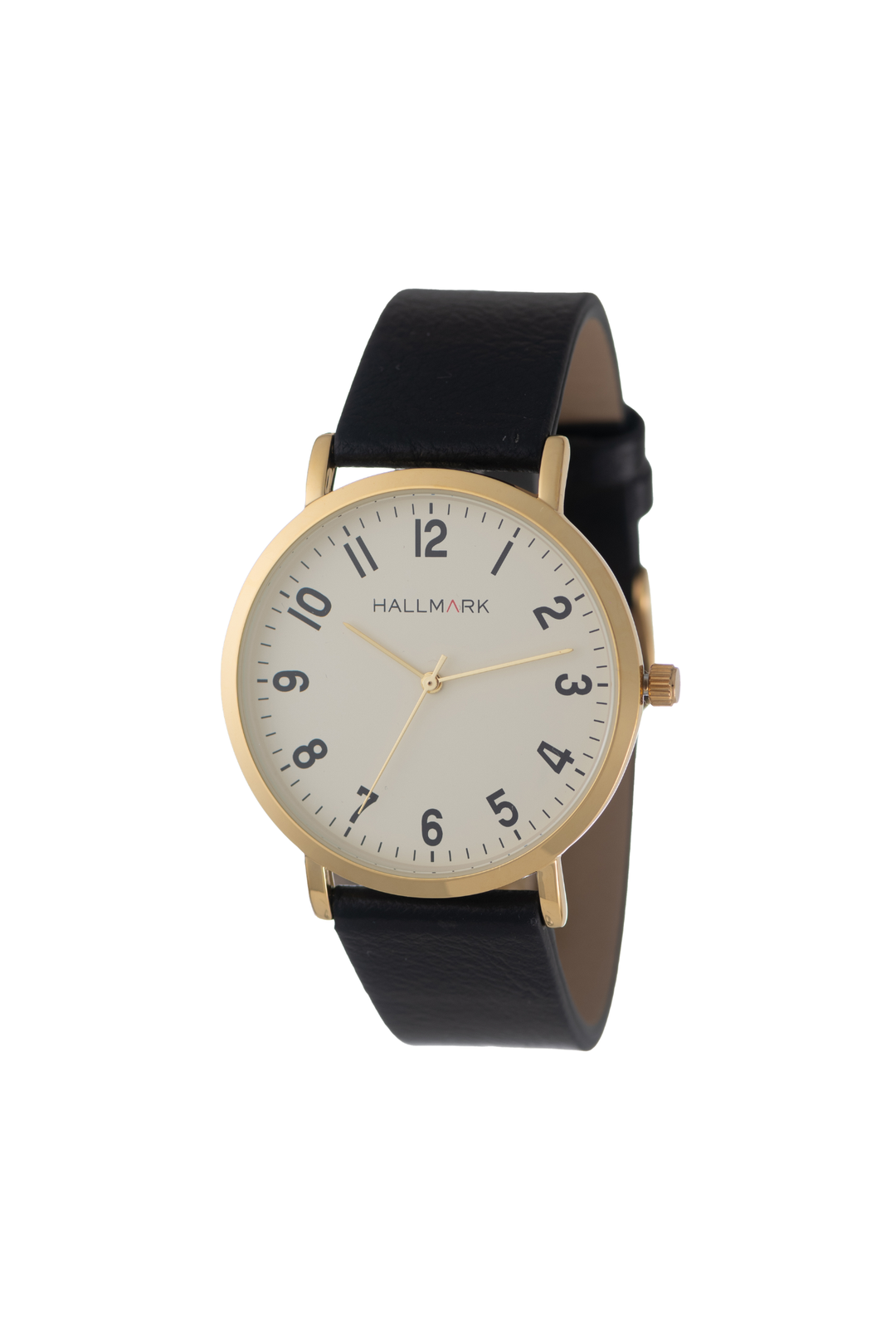 Champagne Dial With Black Leather Strap - Gold