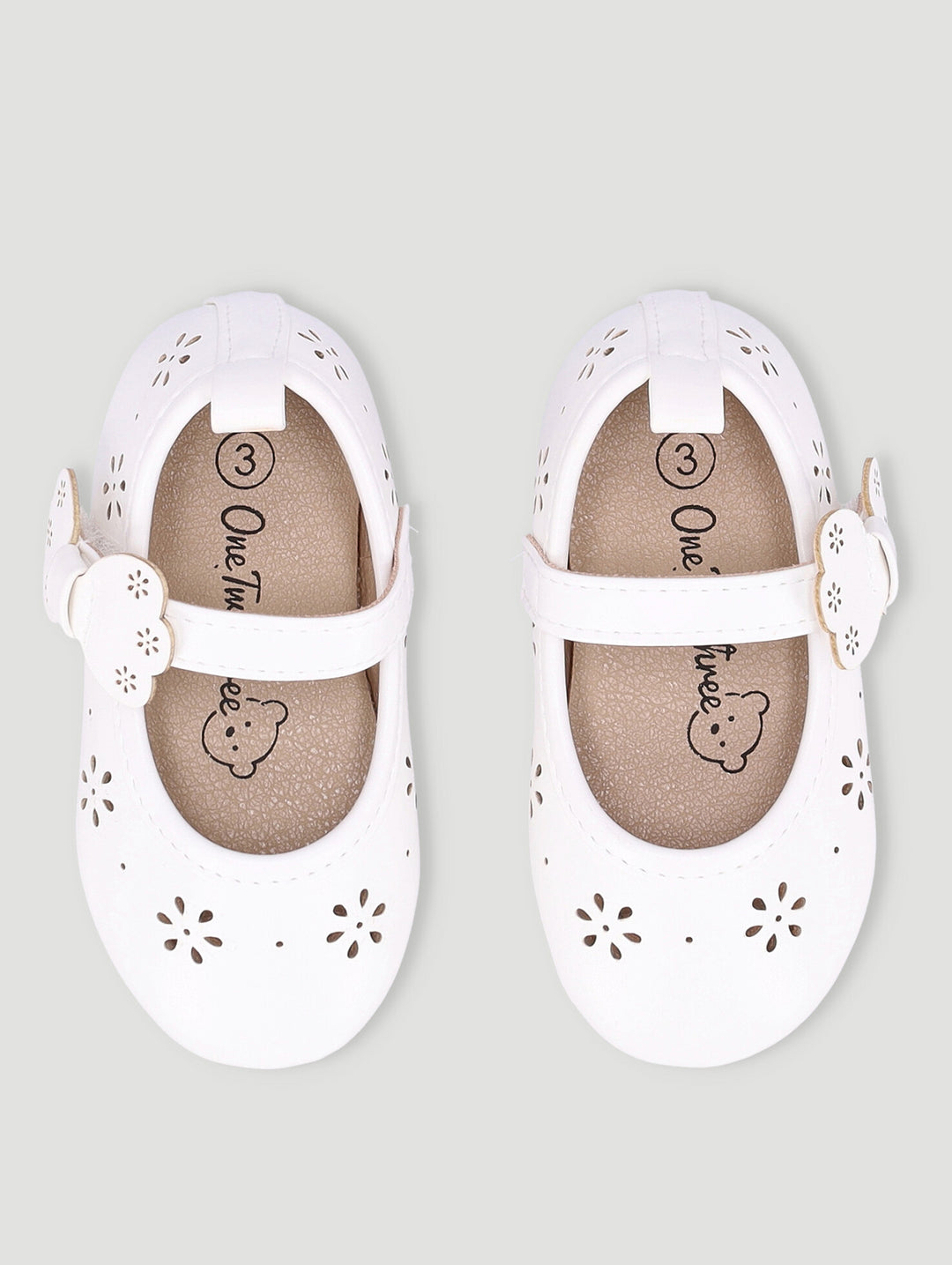 Baby Girls Bow Lazer Cut Pump - White