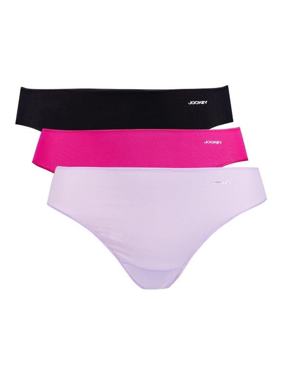3 Pack Bikini Panties - Orchid Petal/Fuscia/Black/Blue