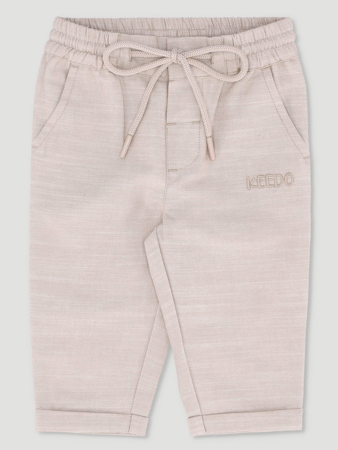 Keedo Baby Boys Premium Linen Soft Pants - Beige