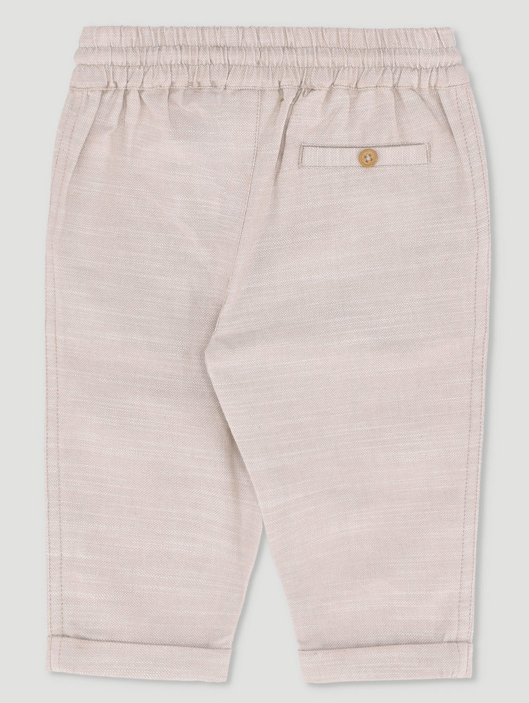 Keedo Baby Boys Premium Linen Soft Pants - Beige