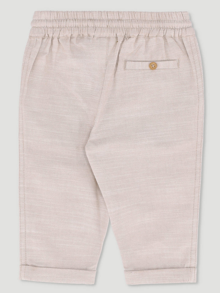 Keedo Baby Boys Premium Linen Soft Pants - Beige